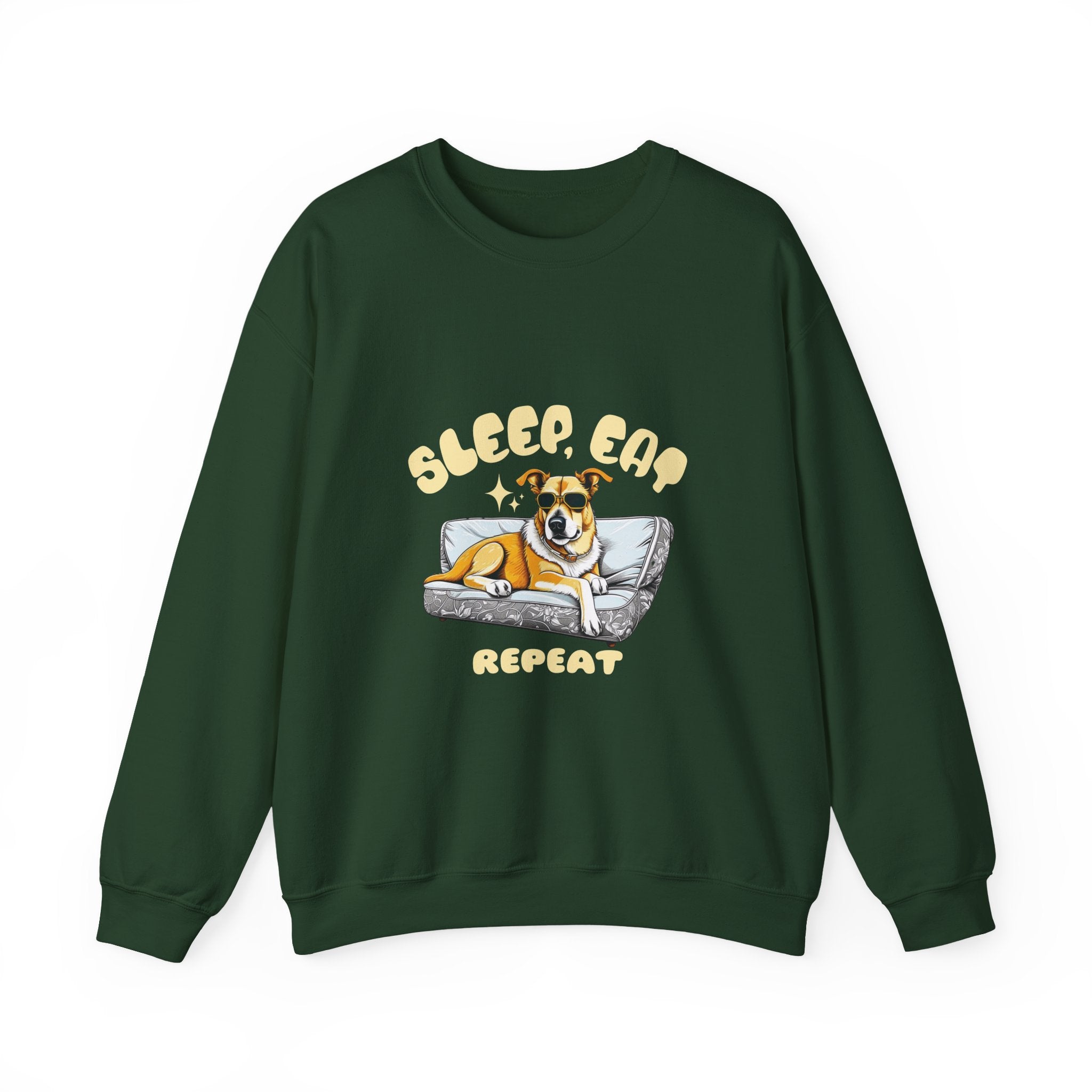 Sleep Eat Repeat corgi on couch Sweatshirt | Cute dog graphic crewneck