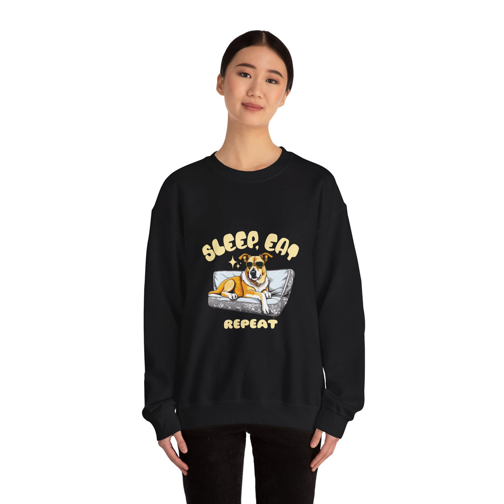 Sleep Eat Repeat corgi on couch Sweatshirt | Cute dog graphic crewneck
