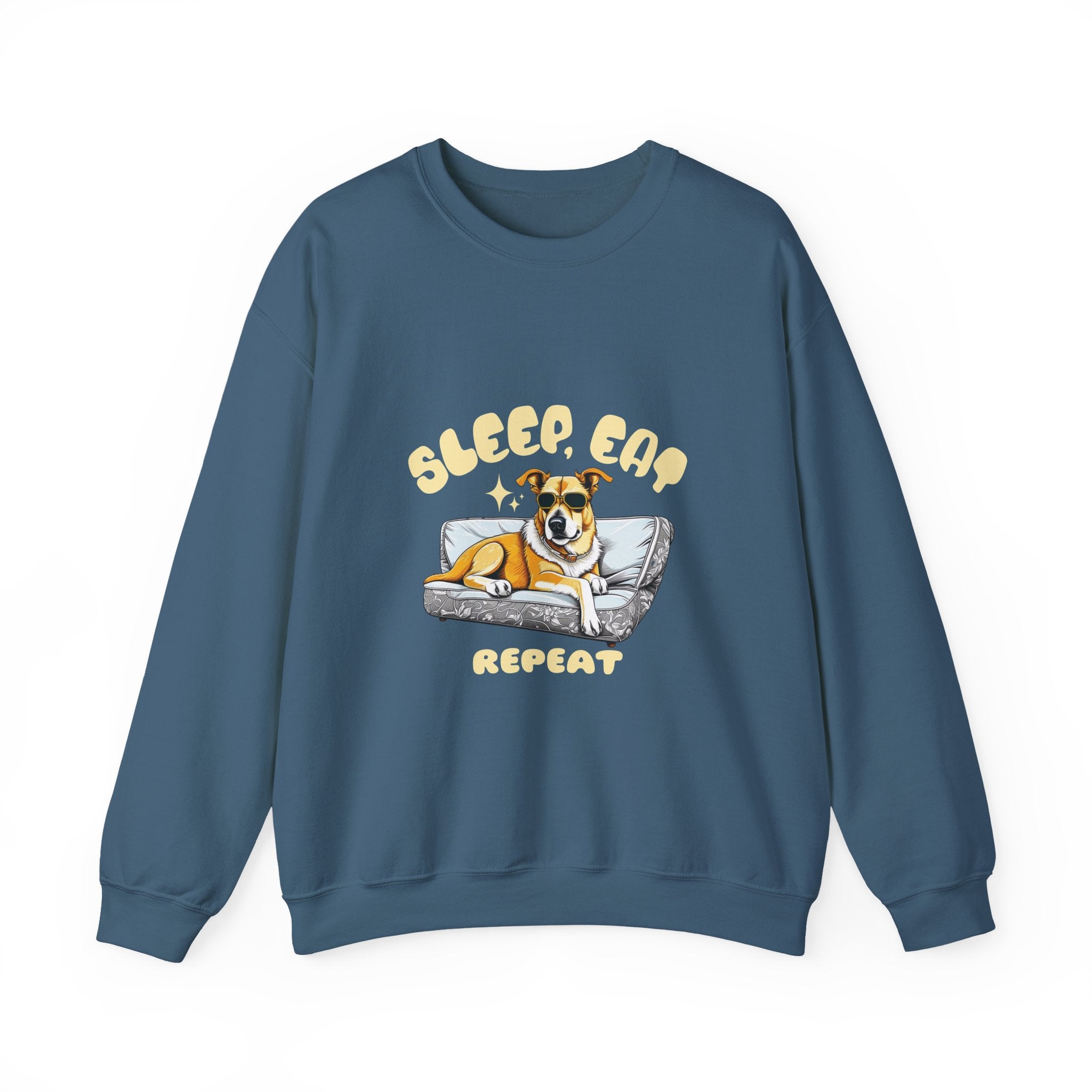 Sleep Eat Repeat corgi on couch Sweatshirt | Cute dog graphic crewneck