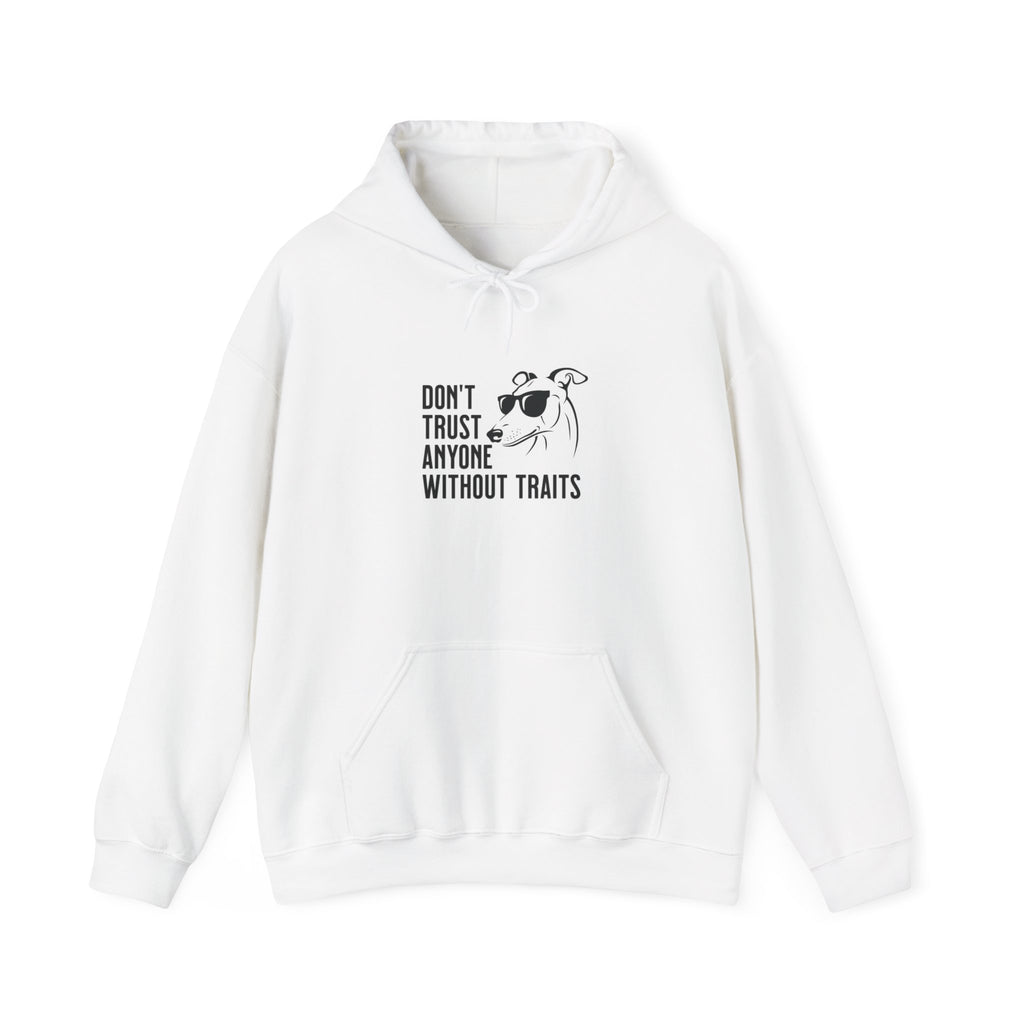 Don’t Trust Anyone Without Traits Hoodie | Cow Illustration, Funny Text Sweatshirt