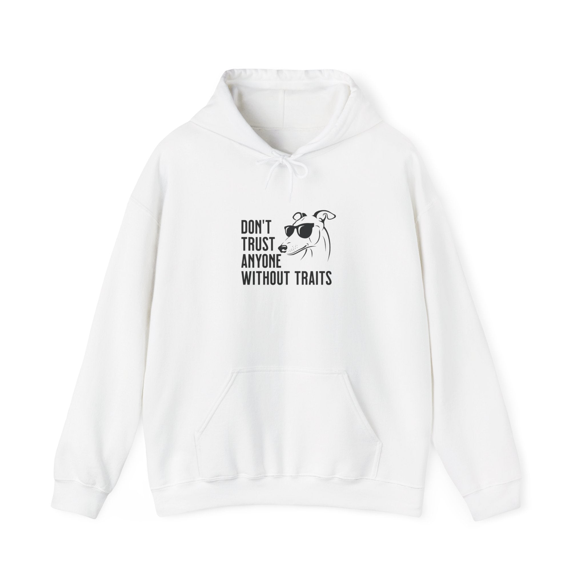 Don’t Trust Anyone Without Traits Hoodie | Cow Illustration, Funny Text Sweatshirt