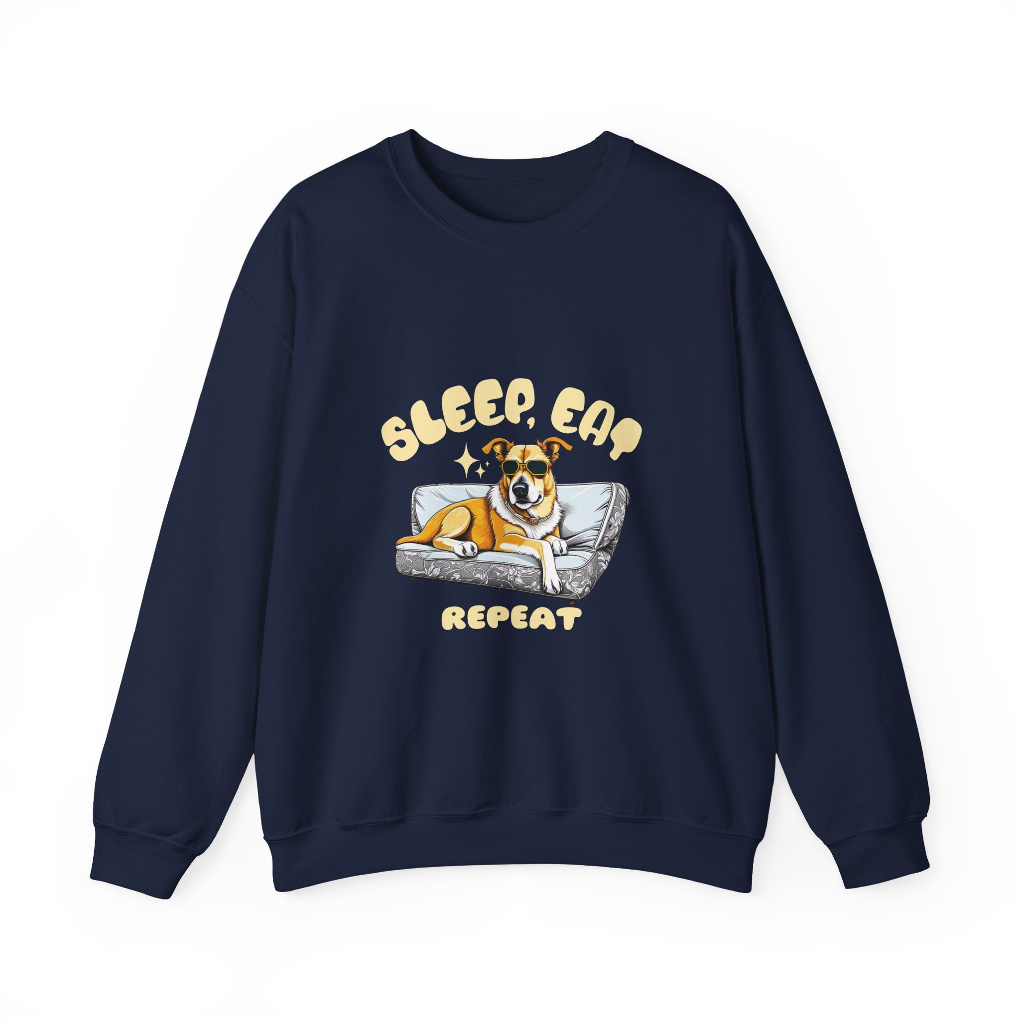 Sleep Eat Repeat corgi on couch Sweatshirt | Cute dog graphic crewneck