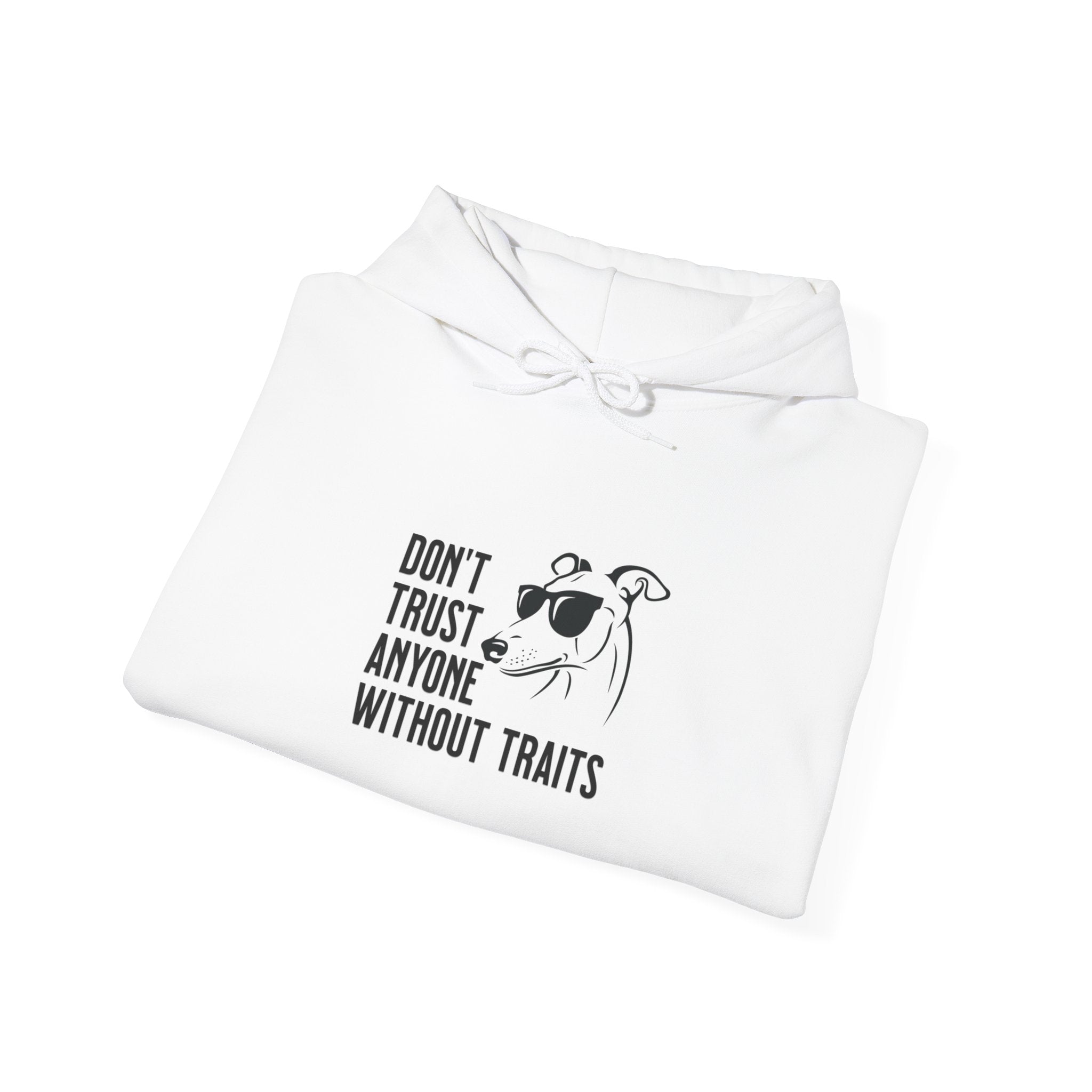 Don’t Trust Anyone Without Traits Hoodie | Cow Illustration, Funny Text Sweatshirt