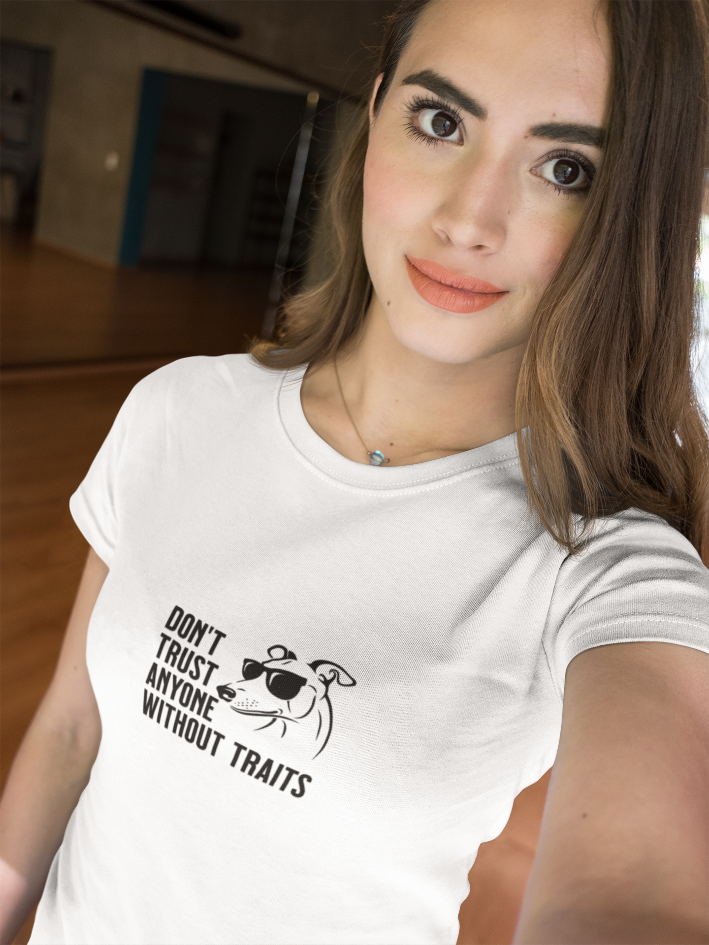 Don’t Trust Anyone Without Traits T-Shirt | Funny Dog Illustration Tee