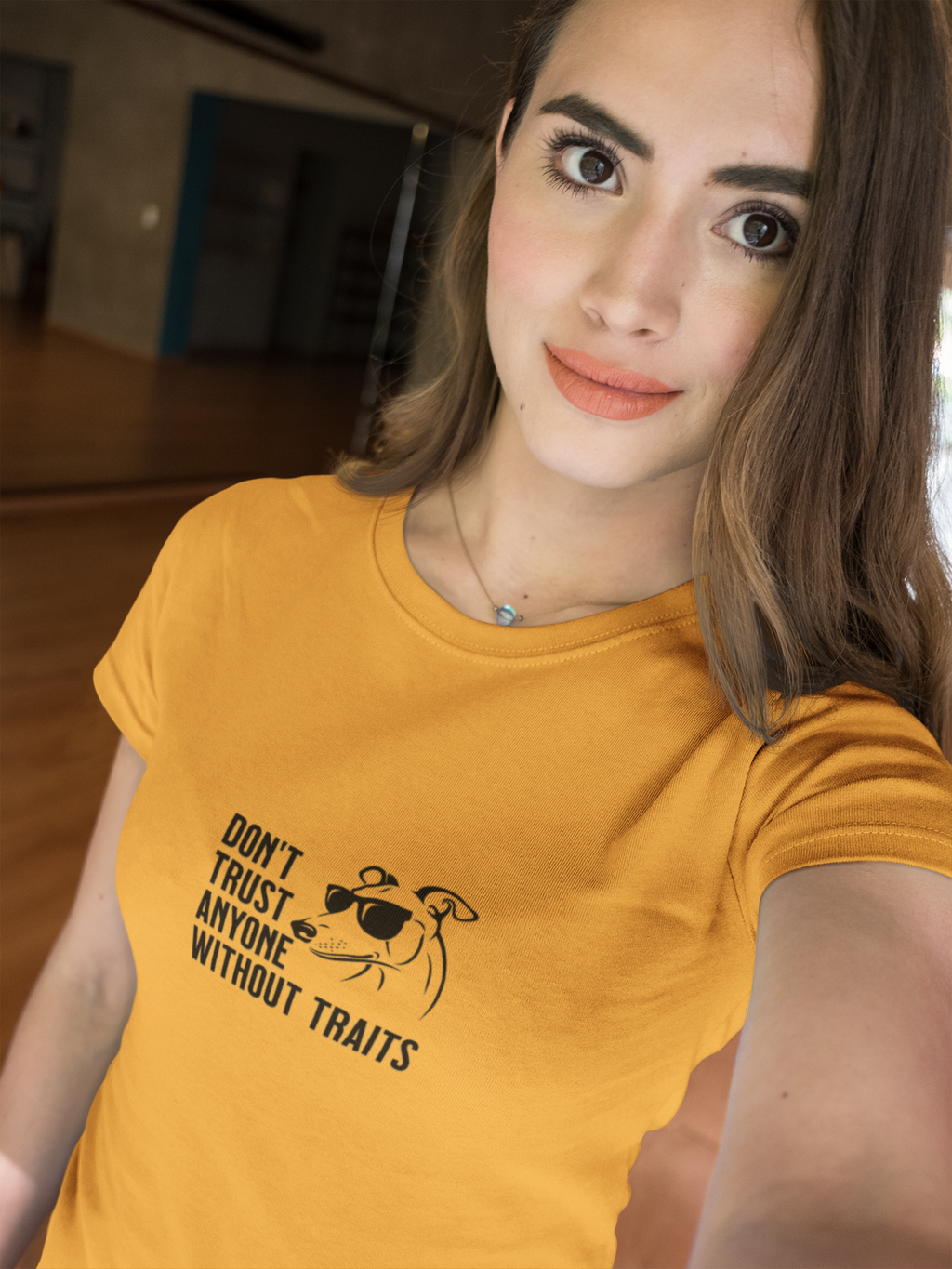 Don’t Trust Anyone Without Traits T-Shirt | Funny Dog Illustration Tee