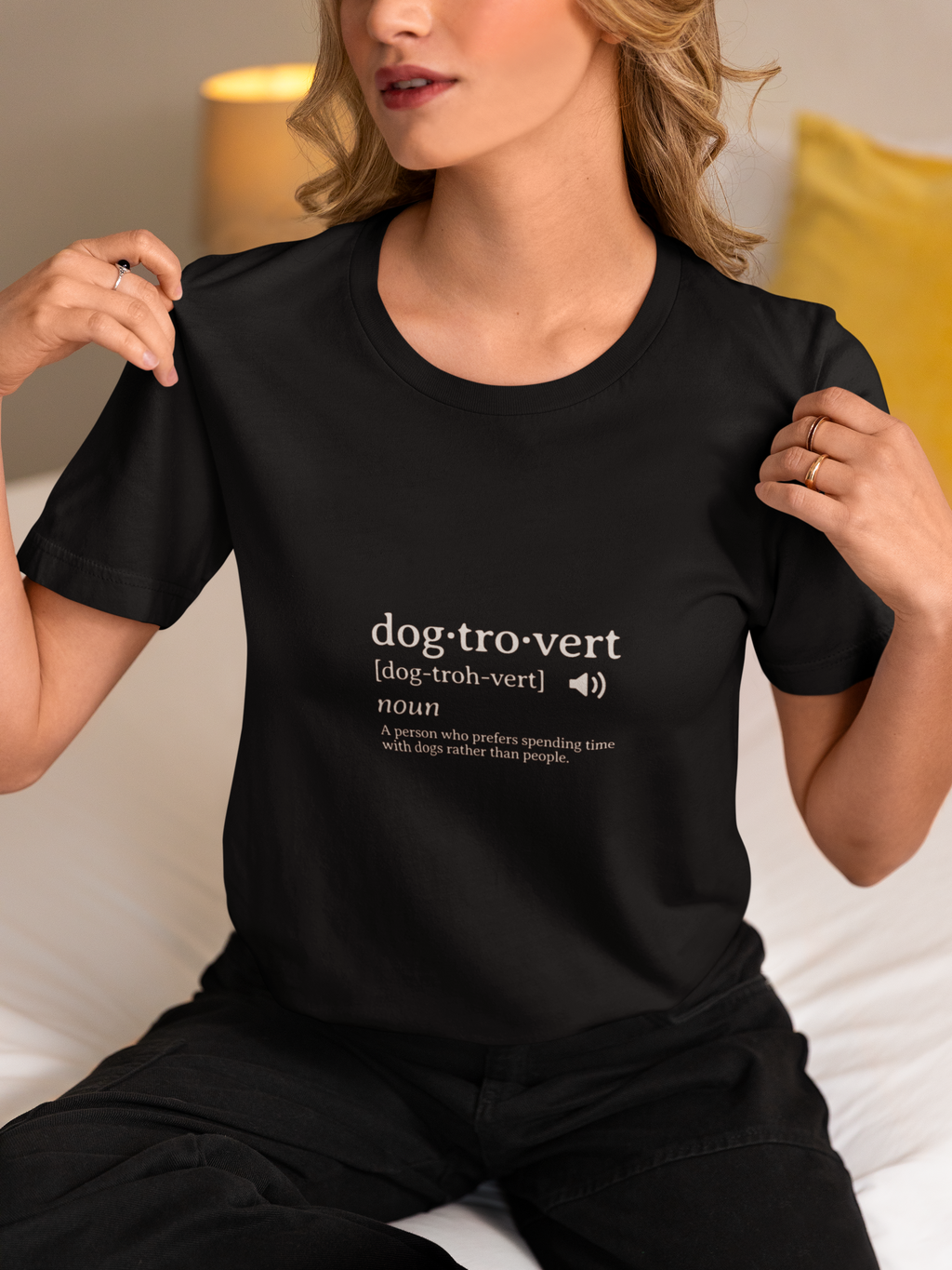 dog·tro·vert definition T-Shirt | Dog Lover Typography Tee