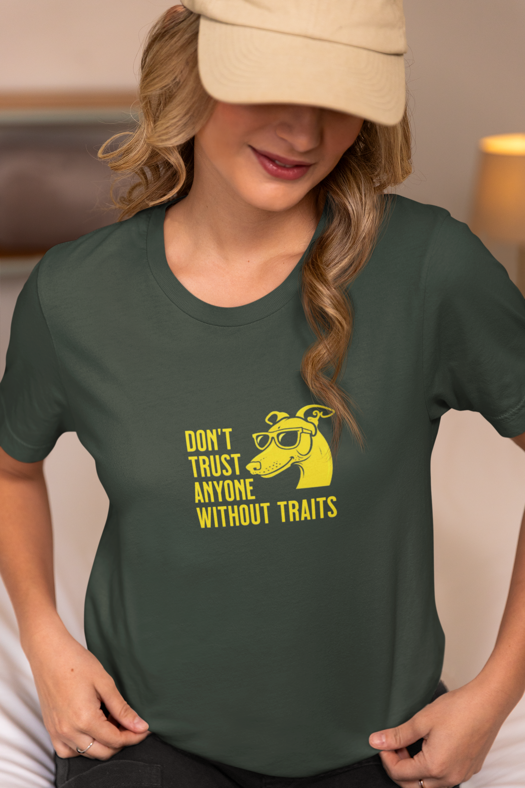 Don’t Trust Anyone Without Traits T-Shirt | Funny Dog Illustration Tee