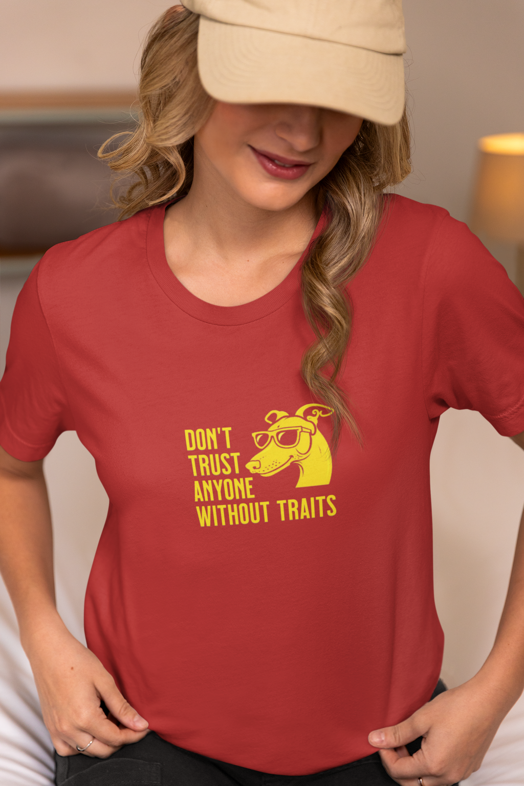 Don’t Trust Anyone Without Traits T-Shirt | Funny Dog Illustration Tee