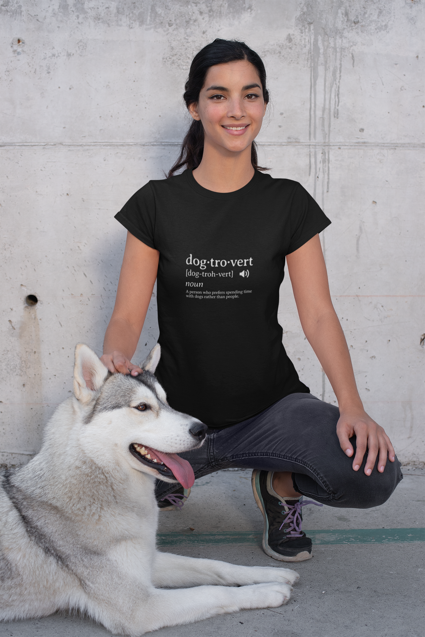 dog·tro·vert definition T-Shirt | Dog Lover Typography Tee