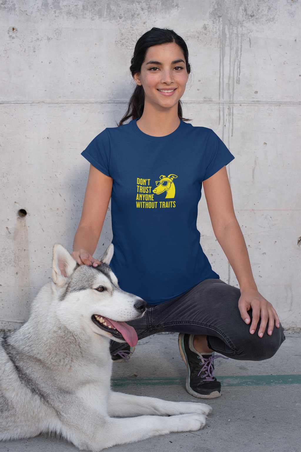 Don’t Trust Anyone Without Traits T-Shirt | Funny Dog Illustration Tee