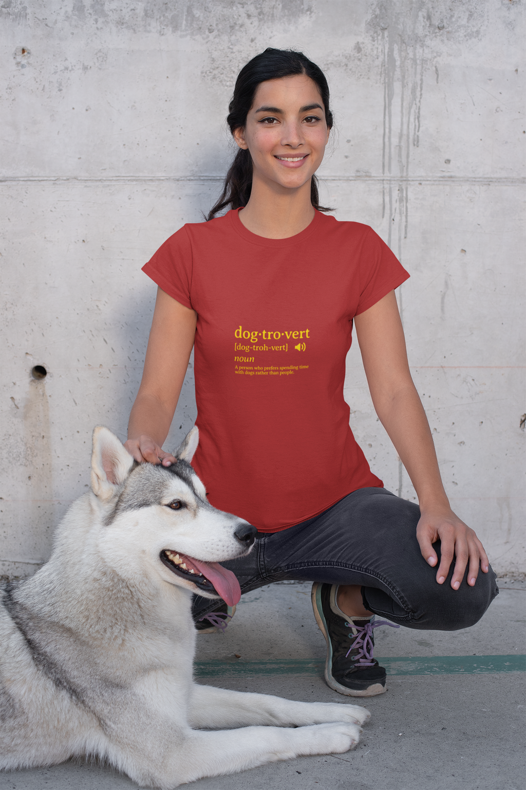 dog·tro·vert definition T-Shirt | Dog Lover Typography Tee