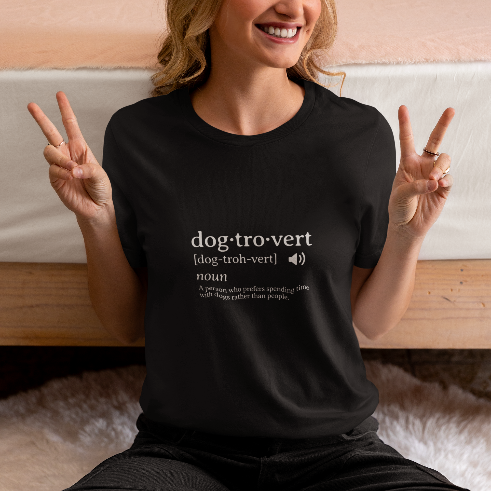 dog·tro·vert definition T-Shirt | Dog Lover Typography Tee