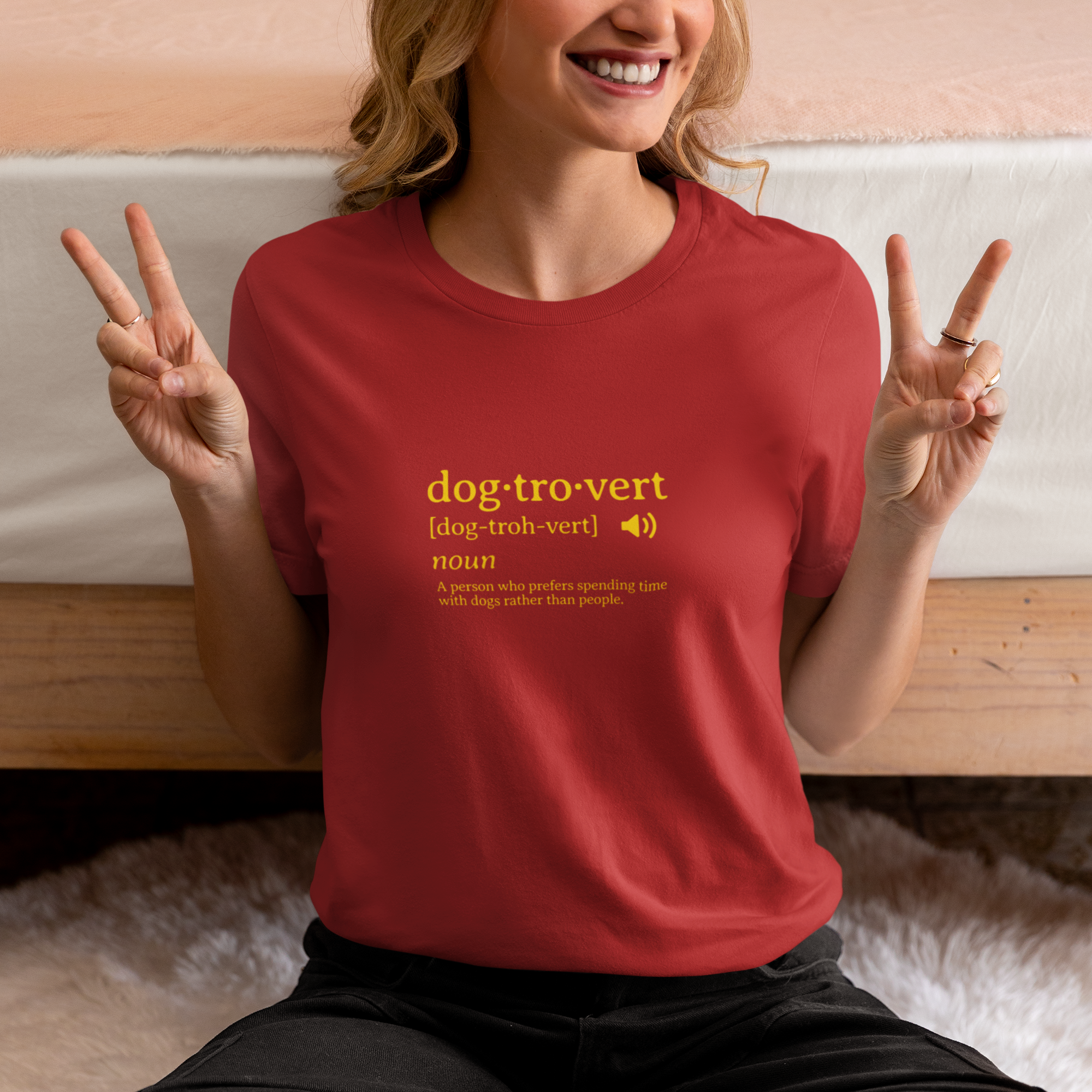 dog·tro·vert definition T-Shirt | Dog Lover Typography Tee