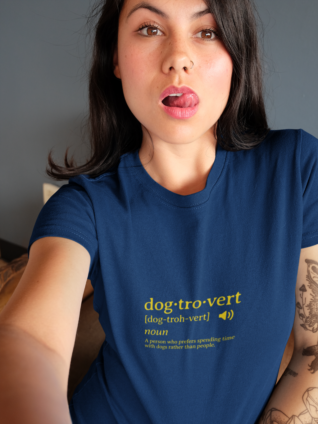 dog·tro·vert definition T-Shirt | Dog Lover Typography Tee