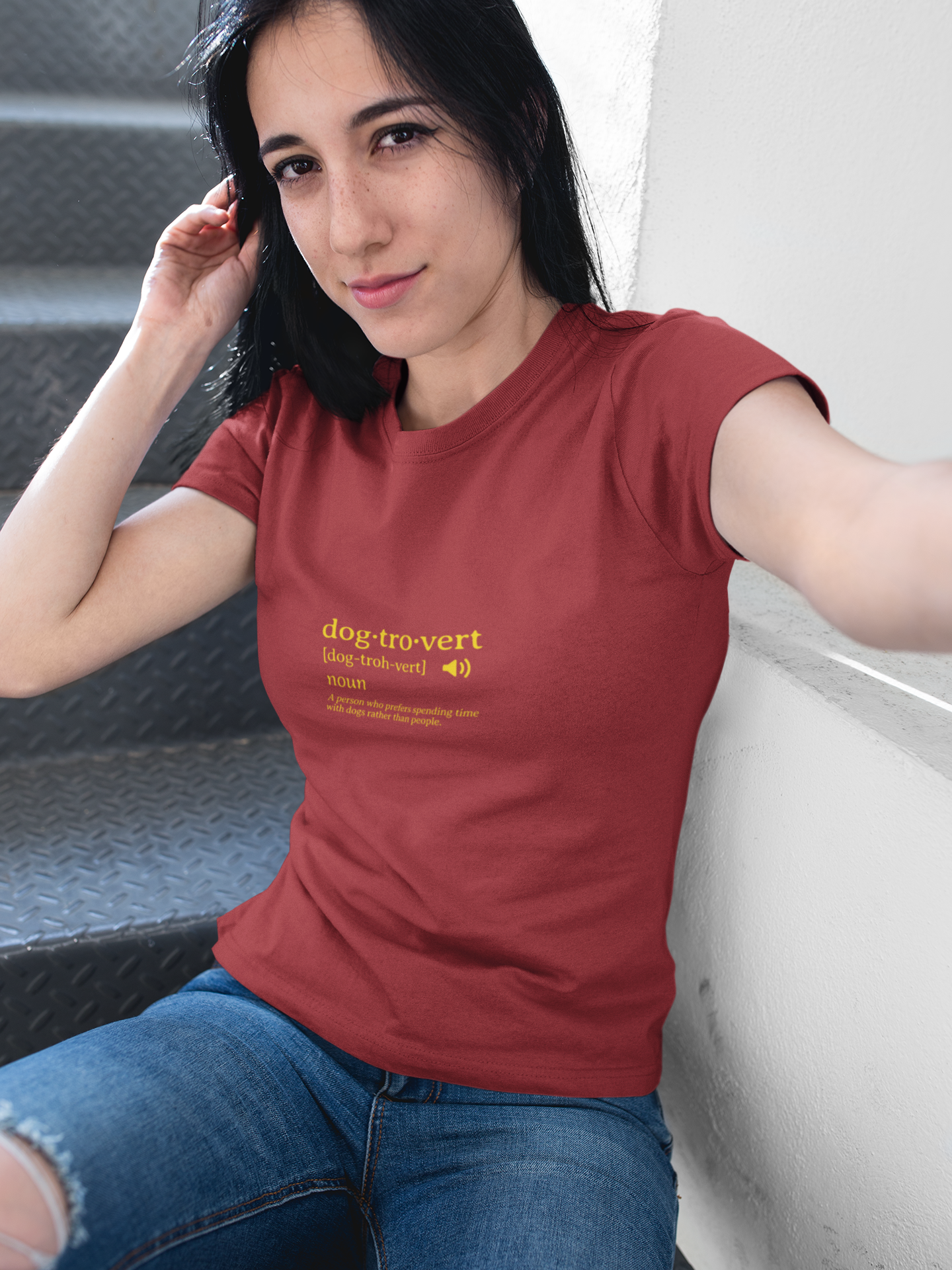 dog·tro·vert definition T-Shirt | Dog Lover Typography Tee