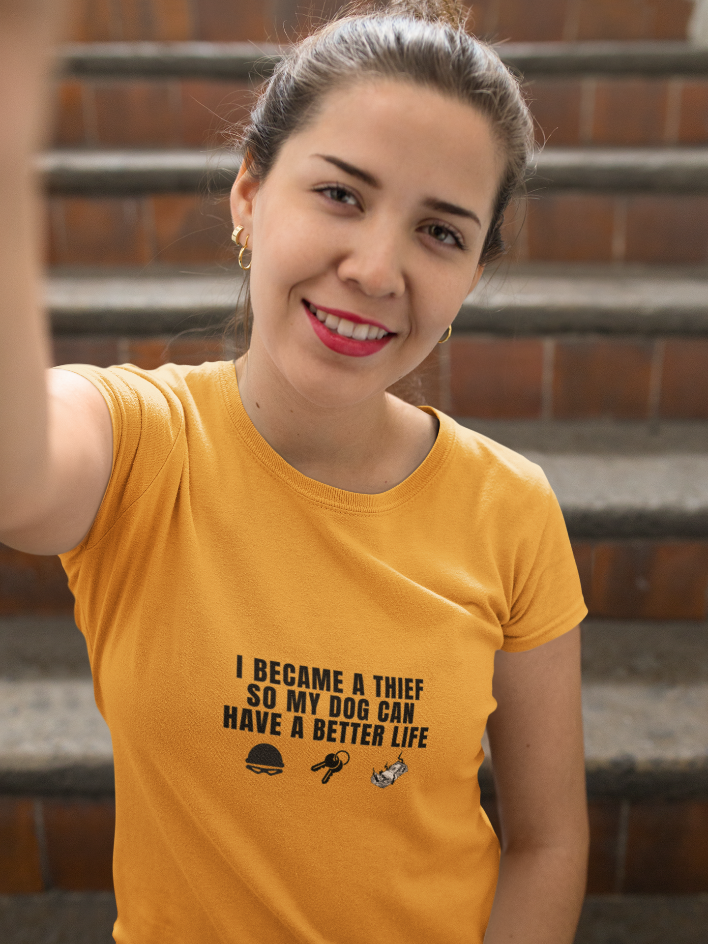 Funny Dog Lover T-Shirt – "I Became a Thief So My Dog Can Have a Better Life"