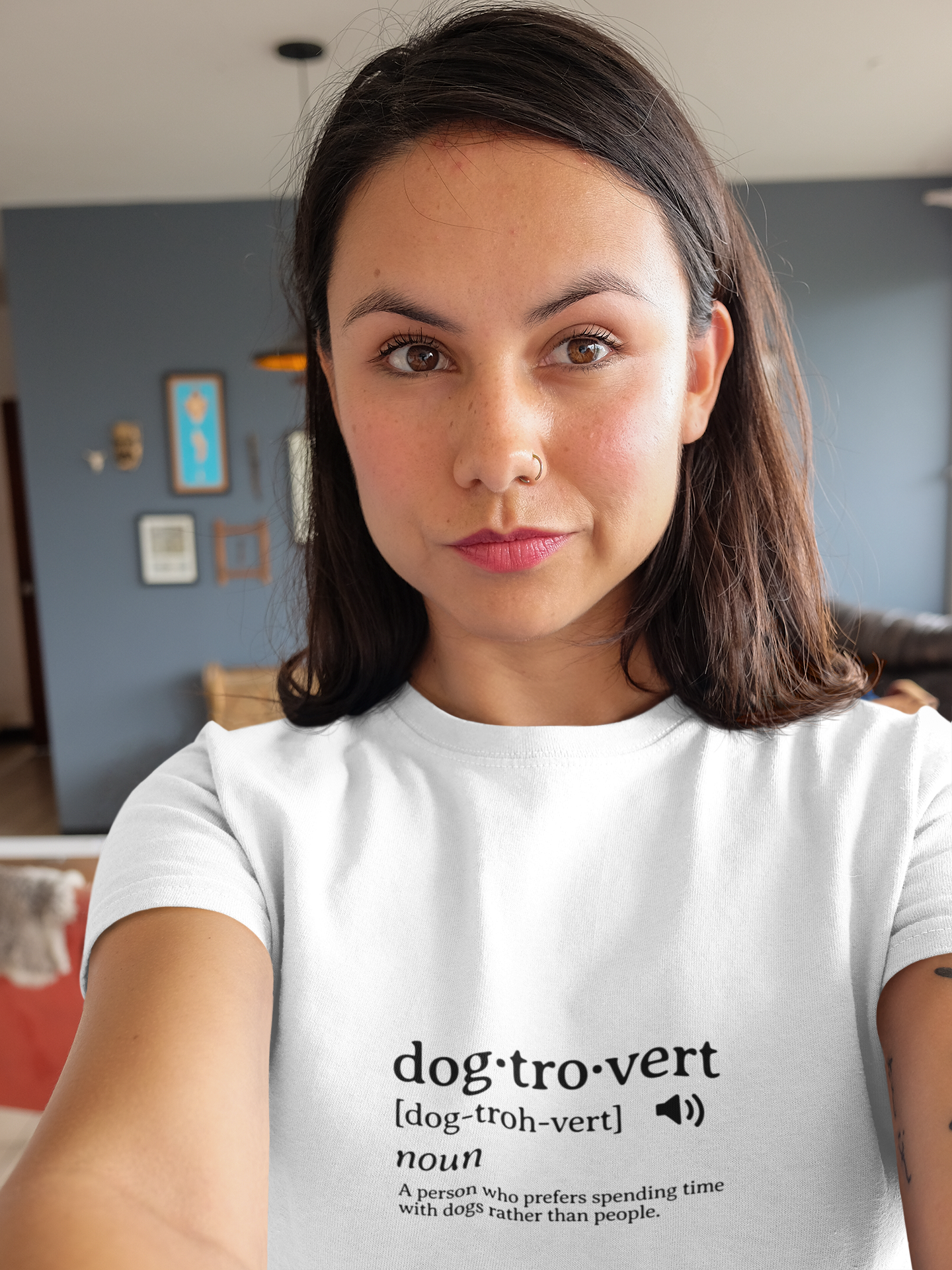 dog·tro·vert definition T-Shirt | Dog Lover Typography Tee