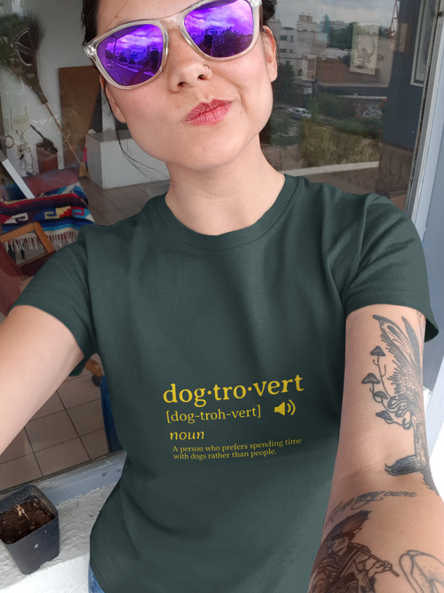 Dog·Tro·Vert Definition T-Shirt | Dog Lover Typography Tee