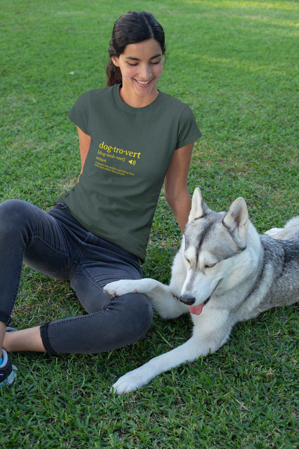 dog·tro·vert definition T-Shirt | Dog Lover Typography Tee