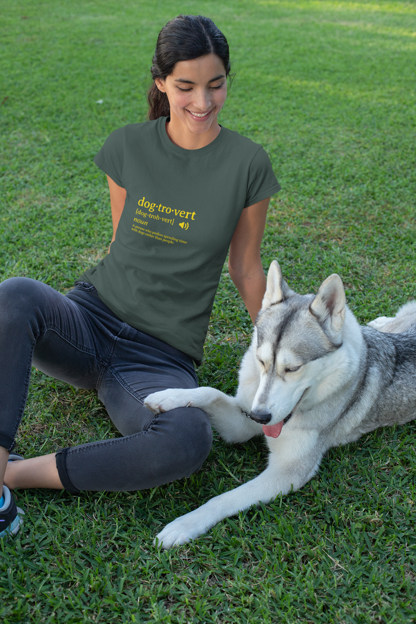 dog·tro·vert definition T-Shirt | Dog Lover Typography Tee