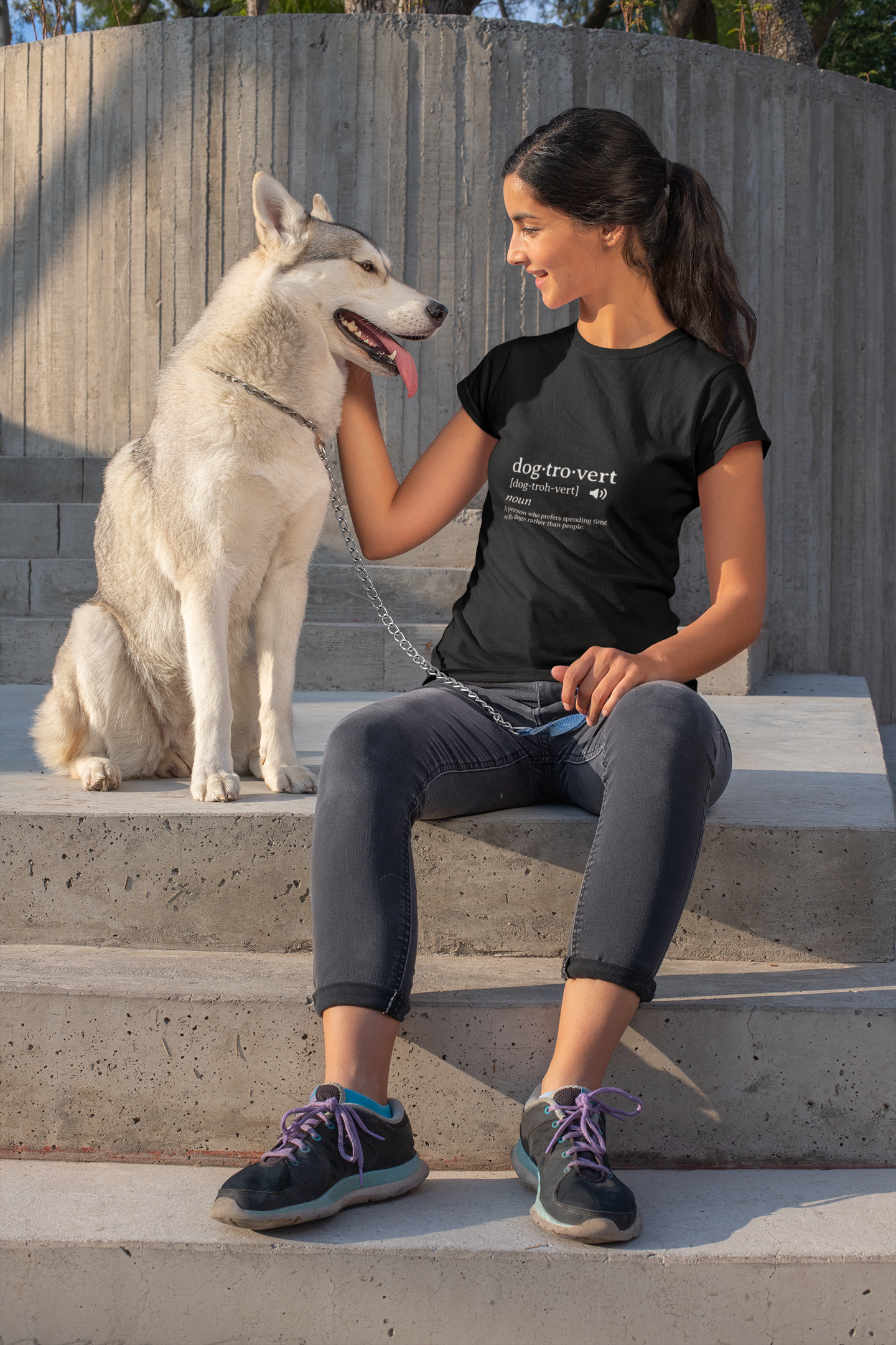 dog·tro·vert definition T-Shirt | Dog Lover Typography Tee