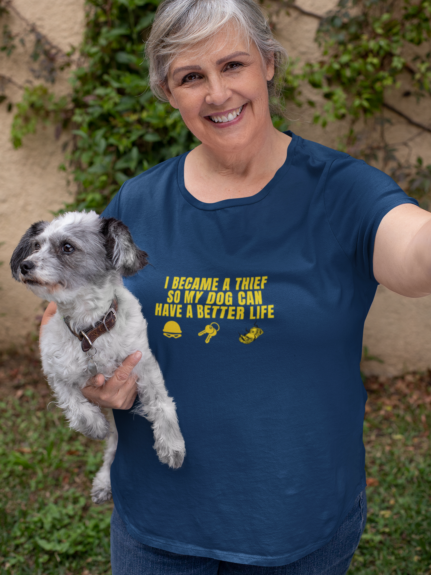 Funny Dog Lover T-Shirt – "I Became a Thief So My Dog Can Have a Better Life"