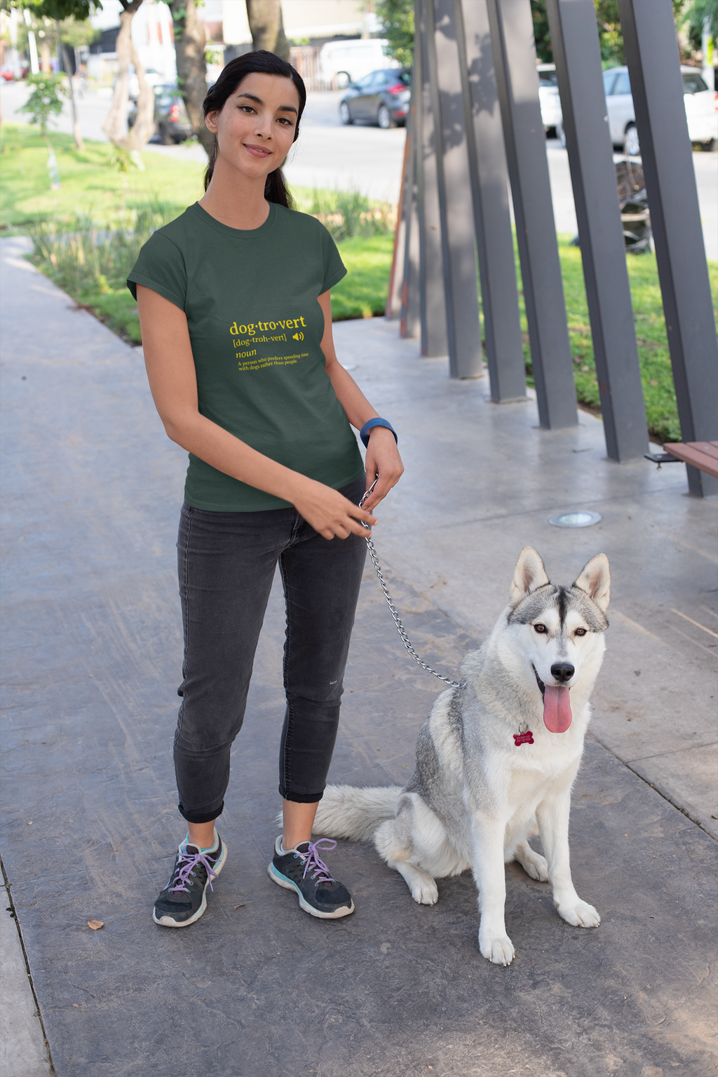 dog·tro·vert definition T-Shirt | Dog Lover Typography Tee