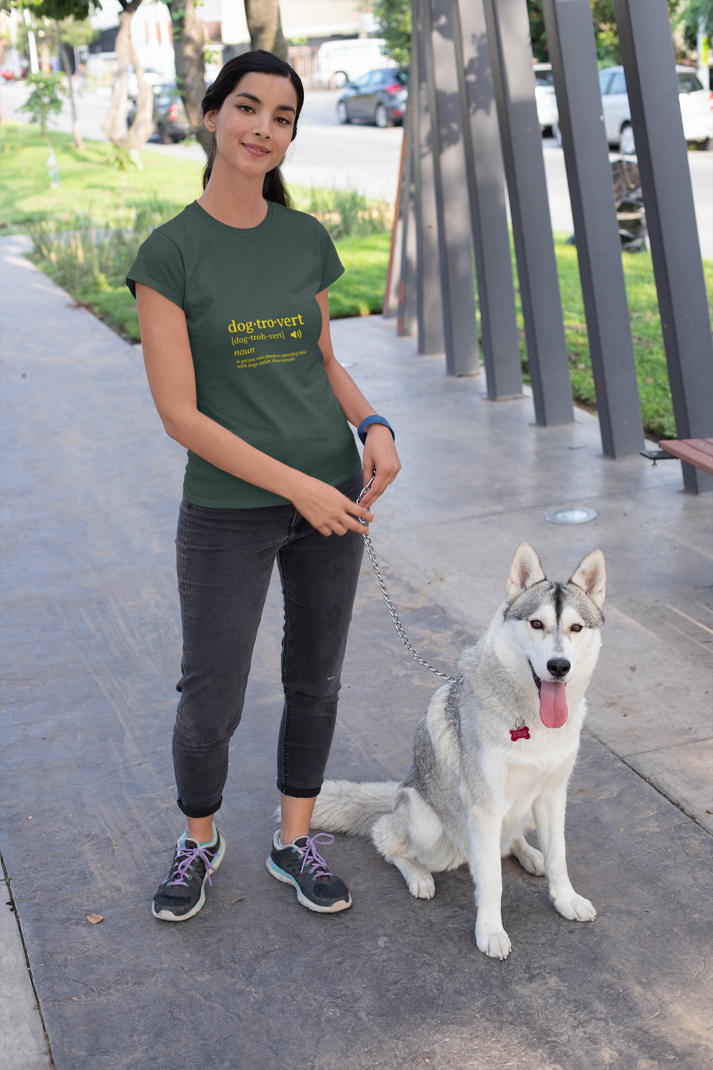 dog·tro·vert definition T-Shirt | Dog Lover Typography Tee